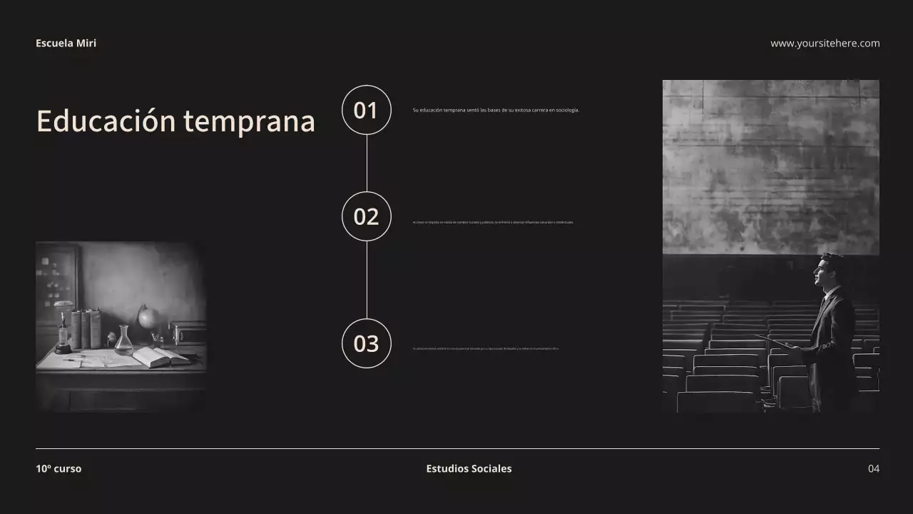 Beige y negro Biografía moderna Material de clase Introducción Presentación