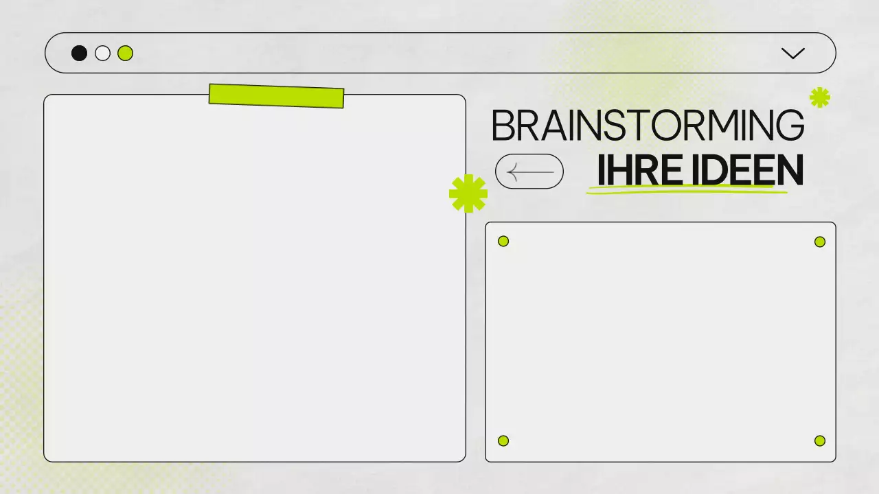 Grünes und graues Brainstorming Infografik Präsentation