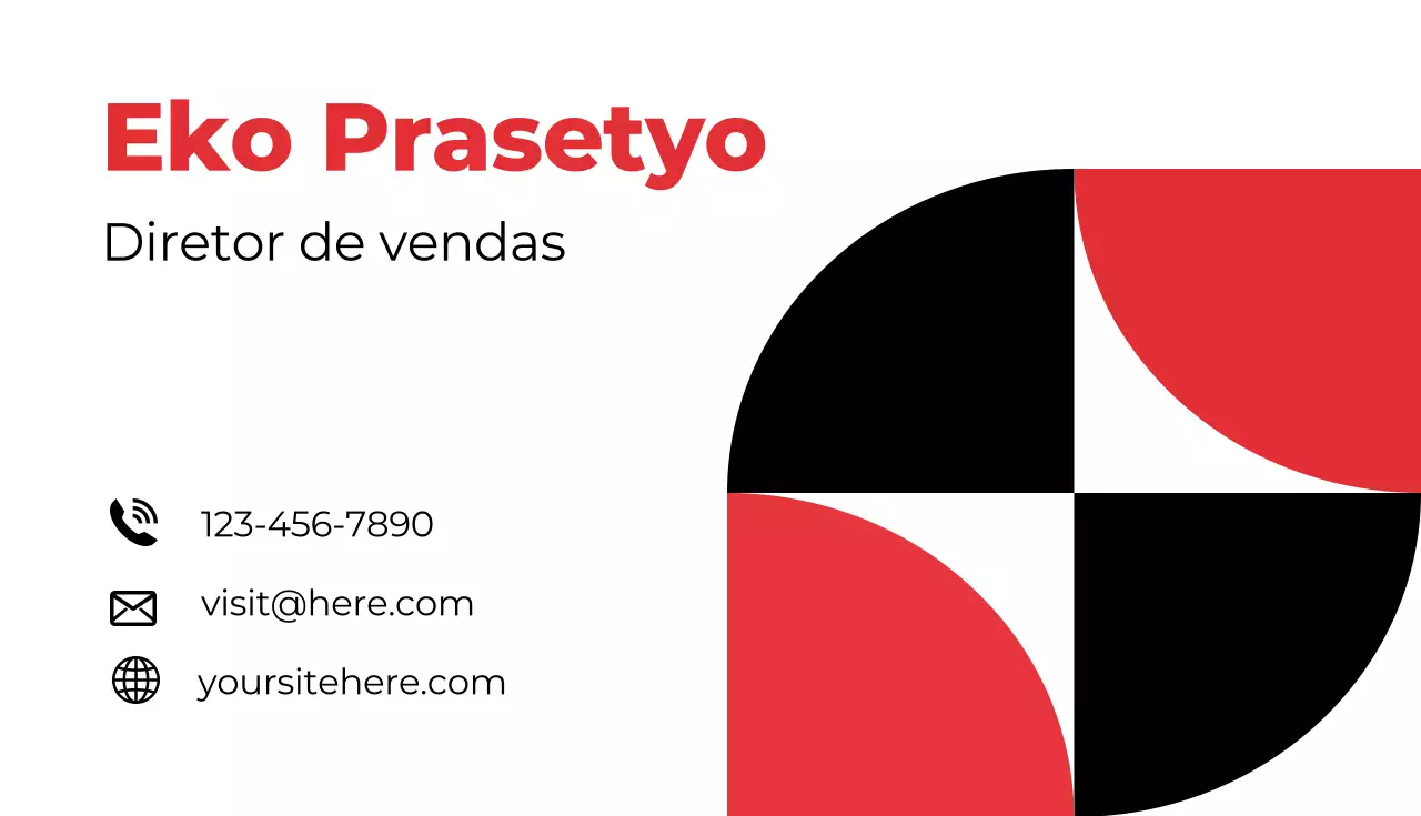 cartão de visita moderno vermelho