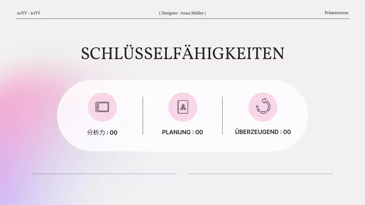Ein einfaches Portfolio mit Farbverlauf in Rosa
