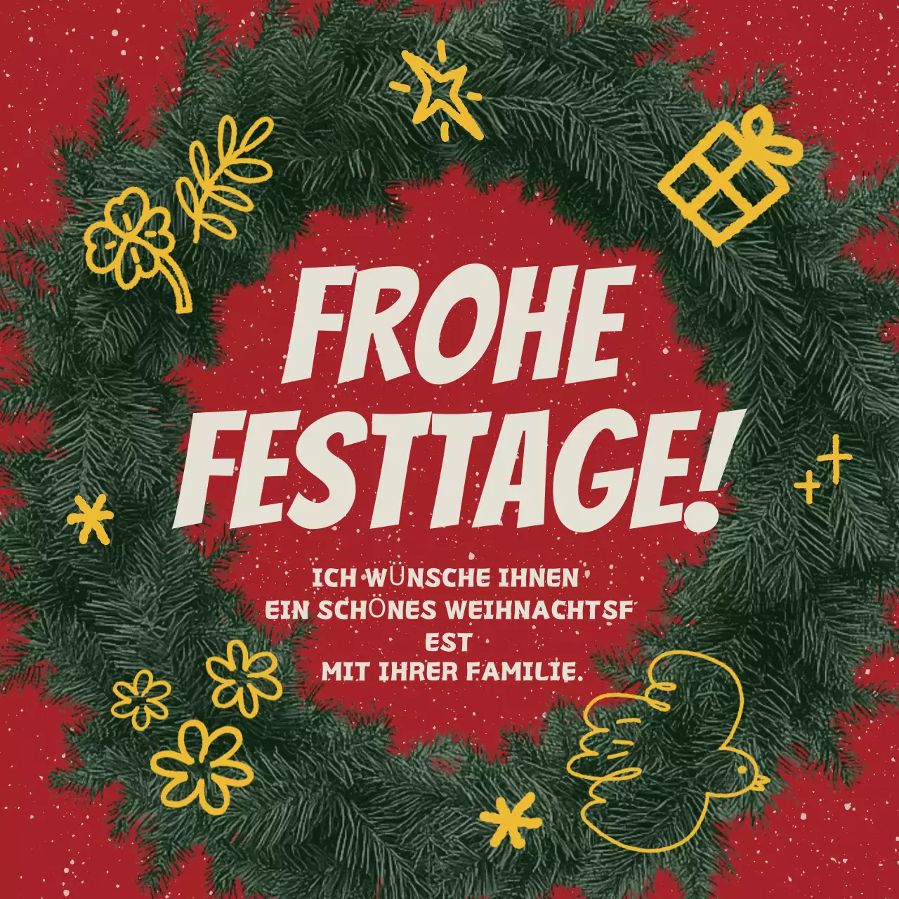 Rote Retro-Weihnachtsgrüße
