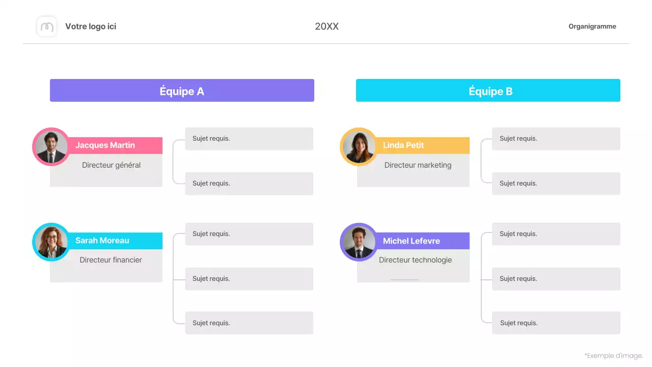 organigramme simple et coloré - infographie
