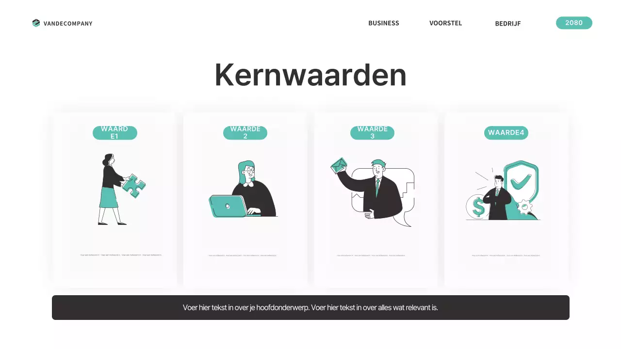 Een eenvoudig businessplan in mintkleur