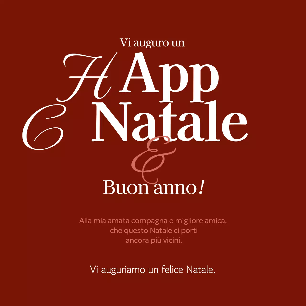 Biglietto di Natale classico marrone