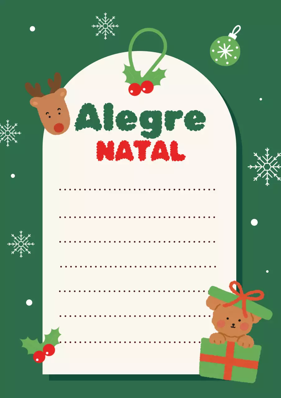 Papel de carta de Natal giro em verde e vermelho