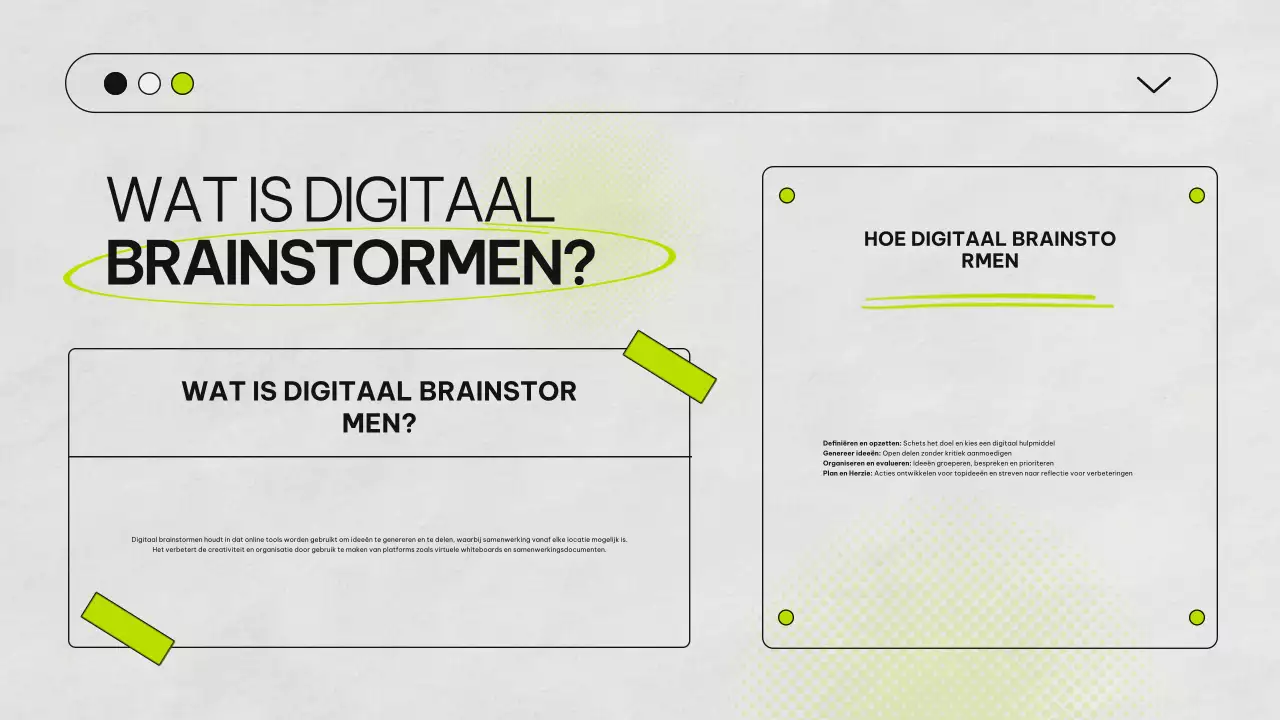 Presentatie Infographic Groen en Grijs Brainstormen