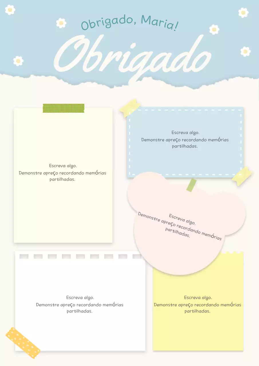 Papel bonito para notas de agradecimento em azul claro