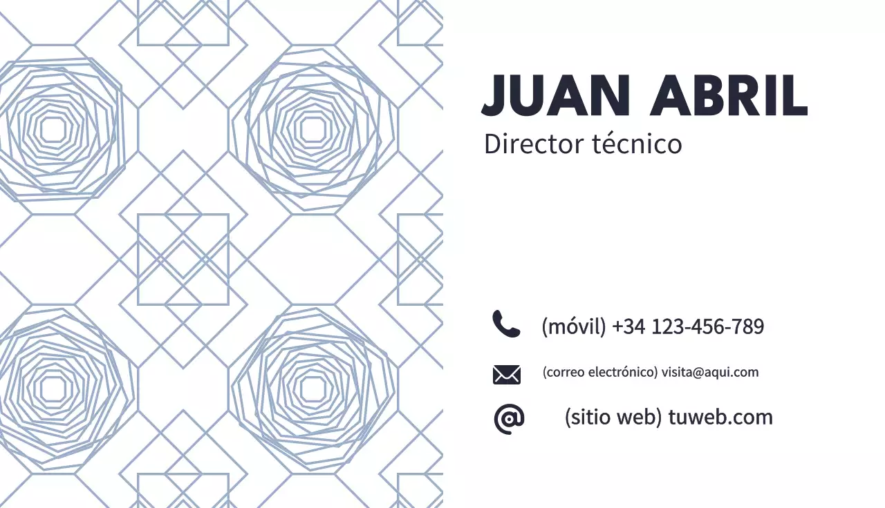 tarjeta de visita geométrica azul