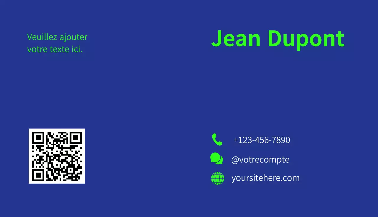 Carte de visite moderne bleue