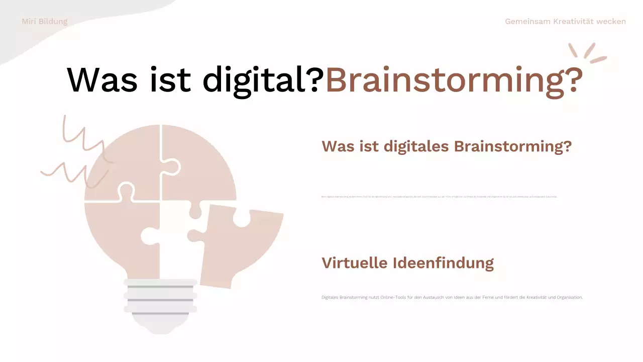 Braunes und rosafarbenes Bio-Brainstorming Layout-Leitfaden