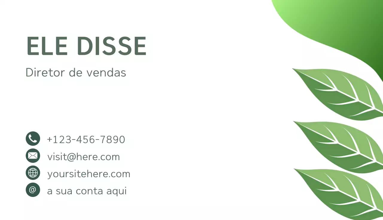 Cartão de visita moderno verde