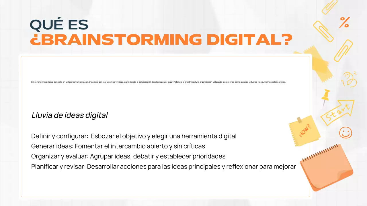 documento de lluvia de ideas orange modern