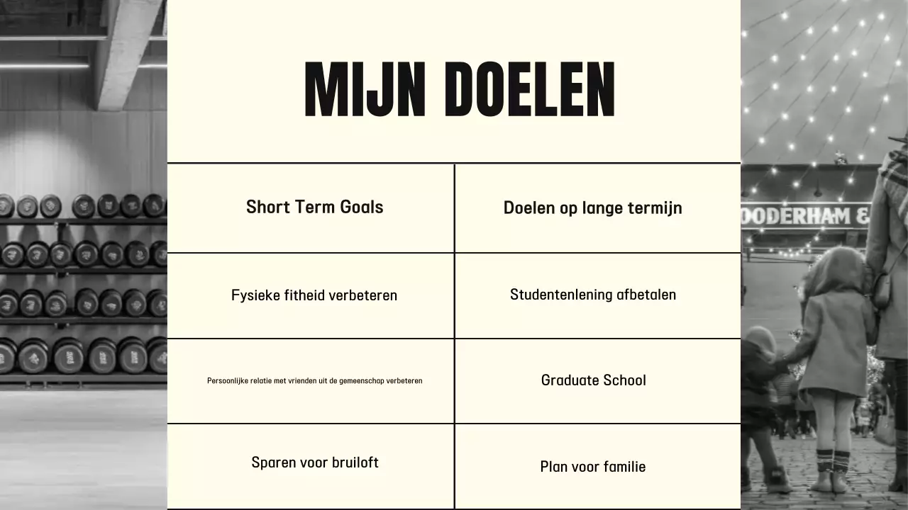 zwarte minimale biografie portfolio