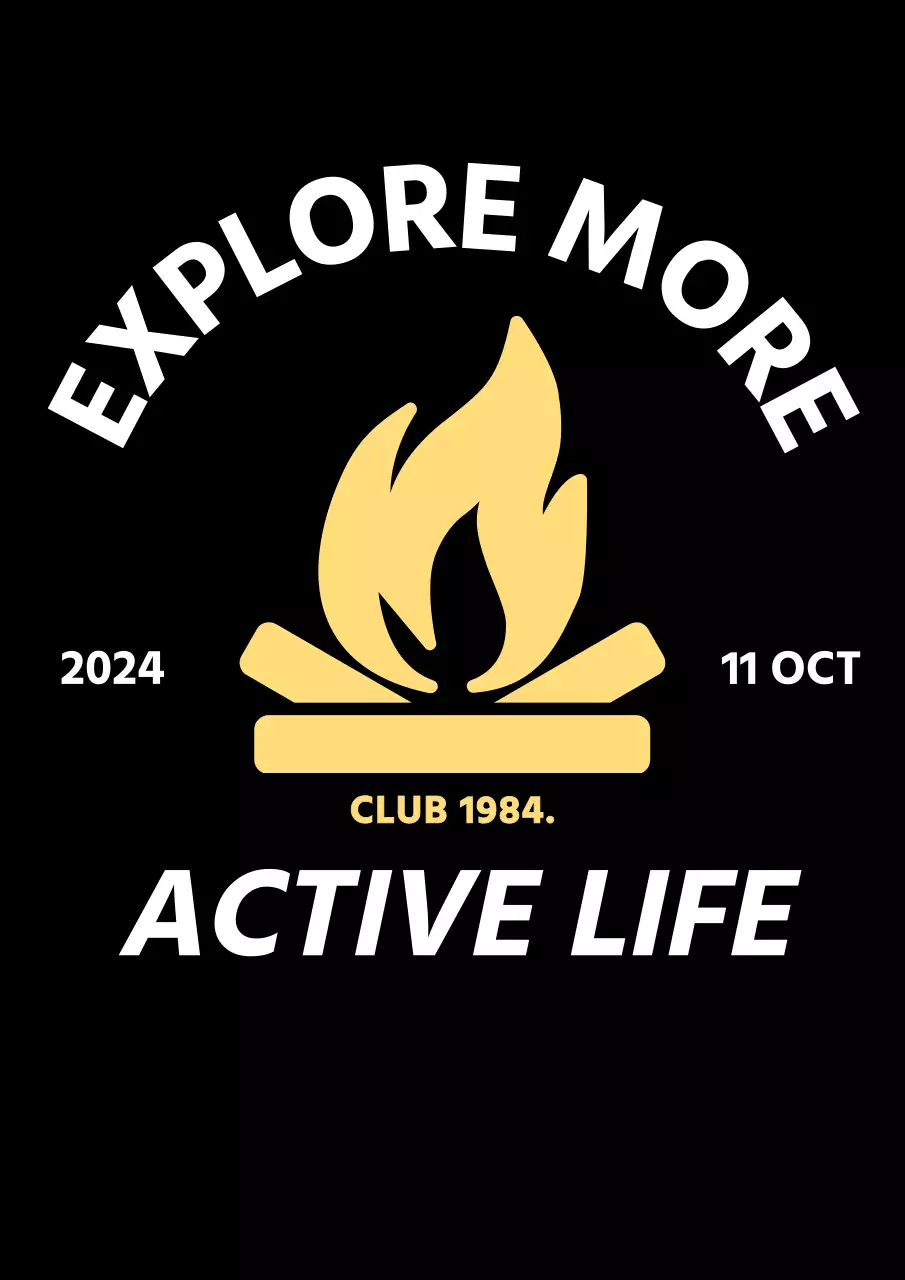 모닥불 아이콘이 있는 심플한 캠핑 홍보