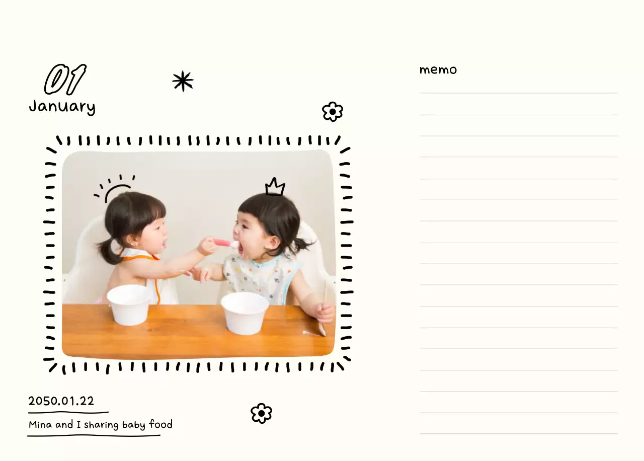 Buku harian Tahun Baru yang putih dan cantik