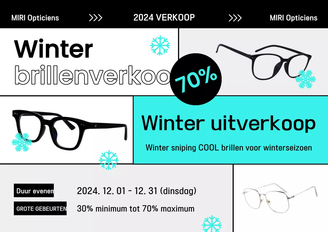 Lichtblauwe Moderne Bril Winter Uitverkoop Promotie