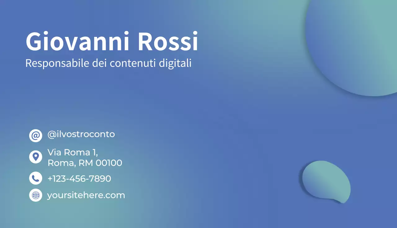 biglietto da visita moderno blu