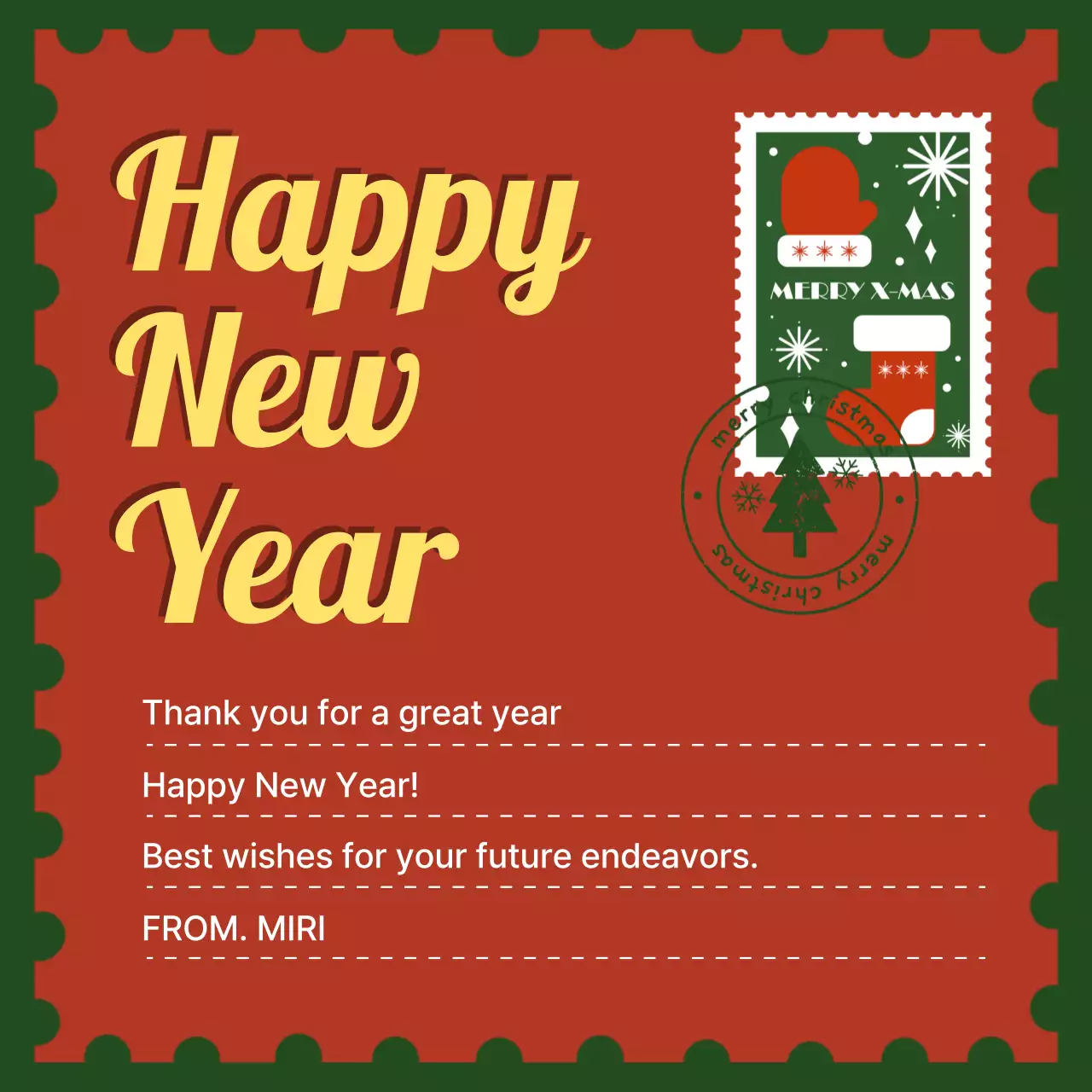 Postagem de mídia social de cartão tradicional vermelho de ano novo