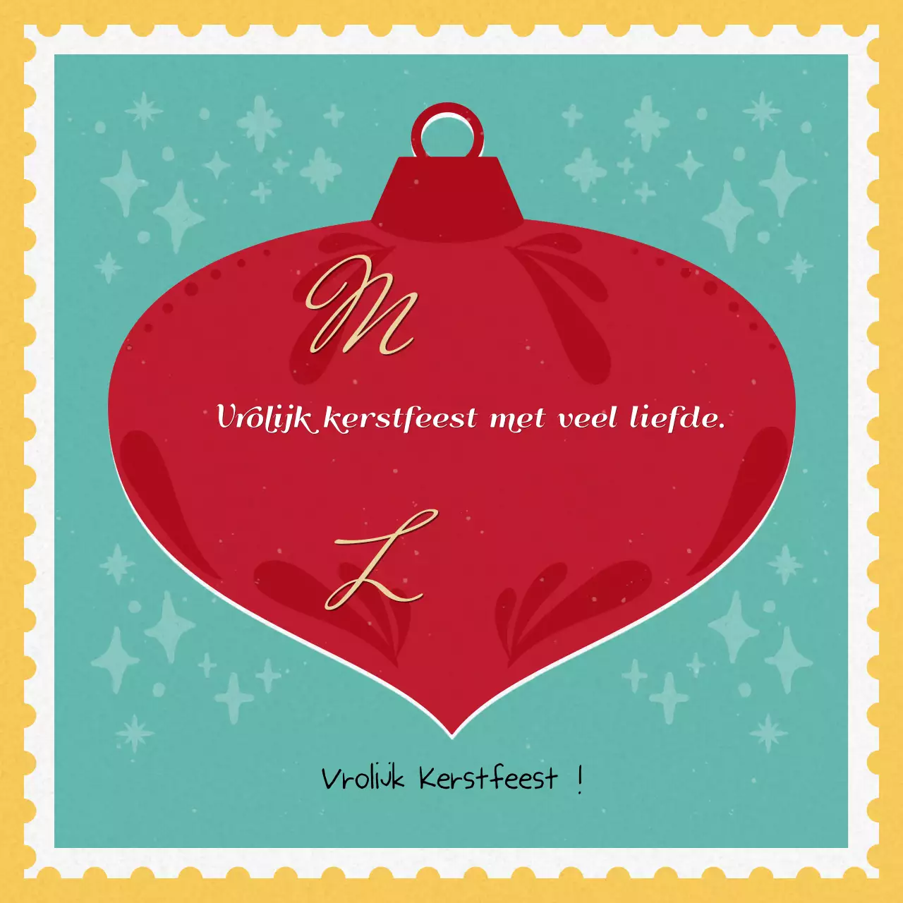 Rode Vintage Kerstkaart