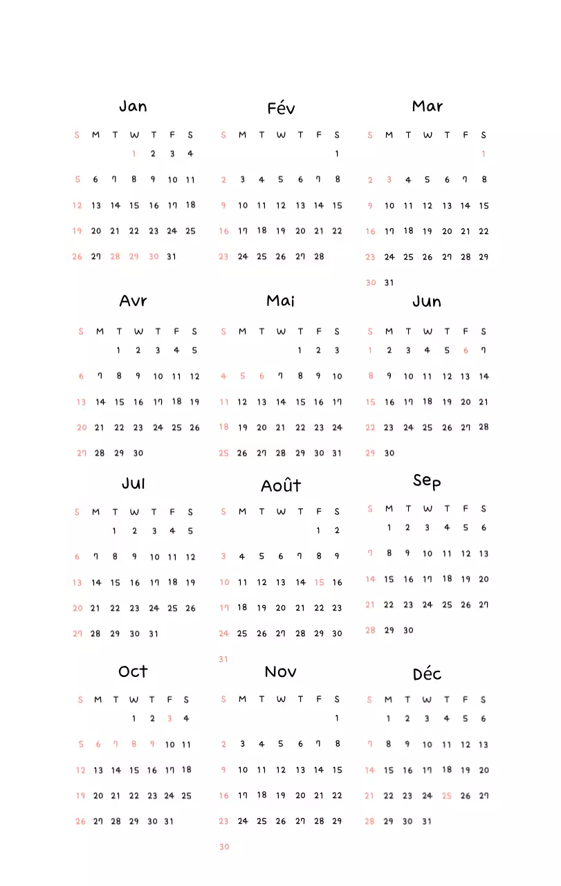 Calendrier photo du Nouvel An