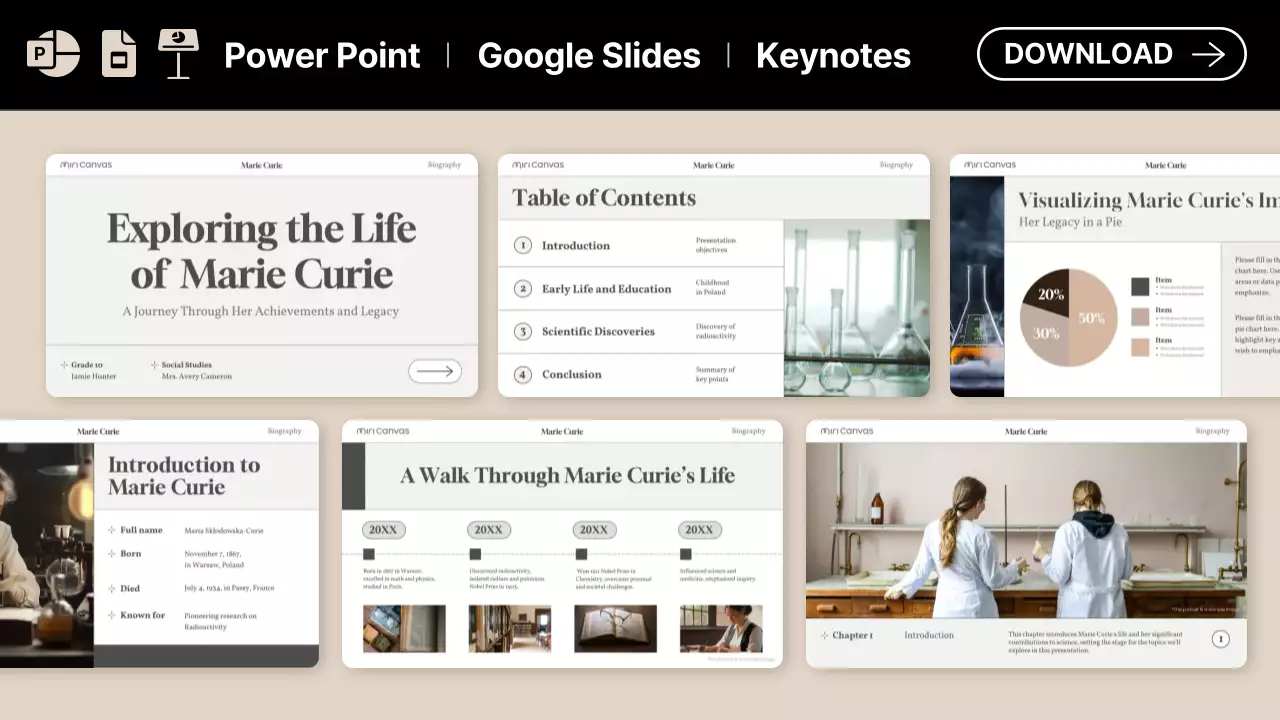 Beige Modern Biography Guide Presentation