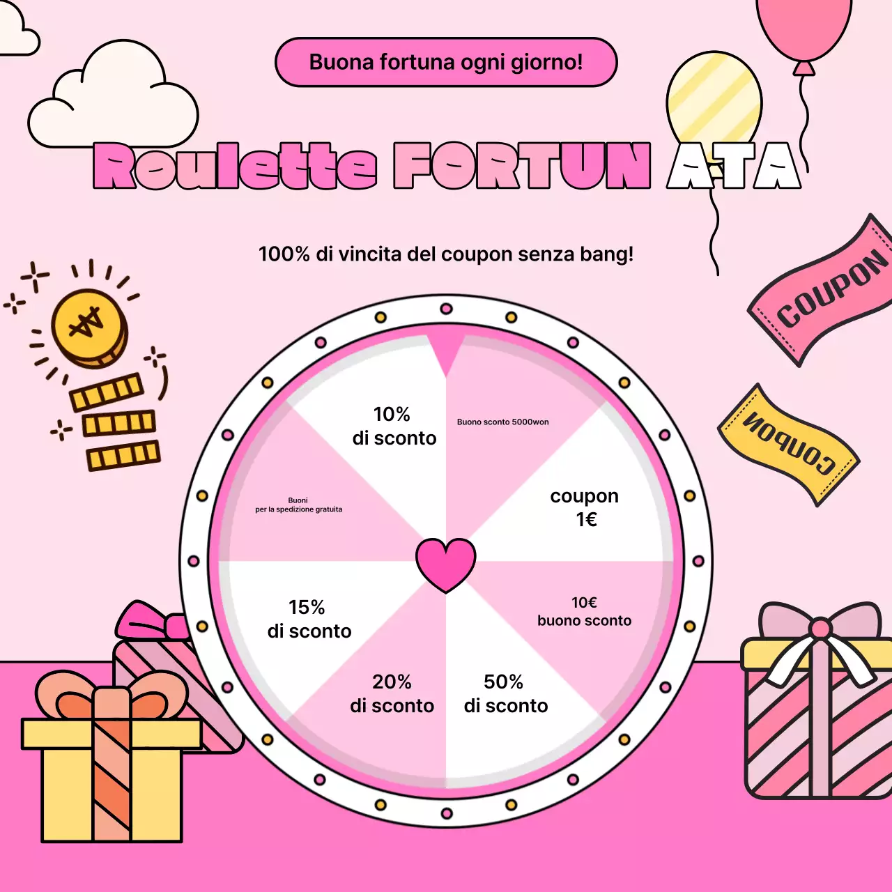 Promozione sconto rosa e accogliente