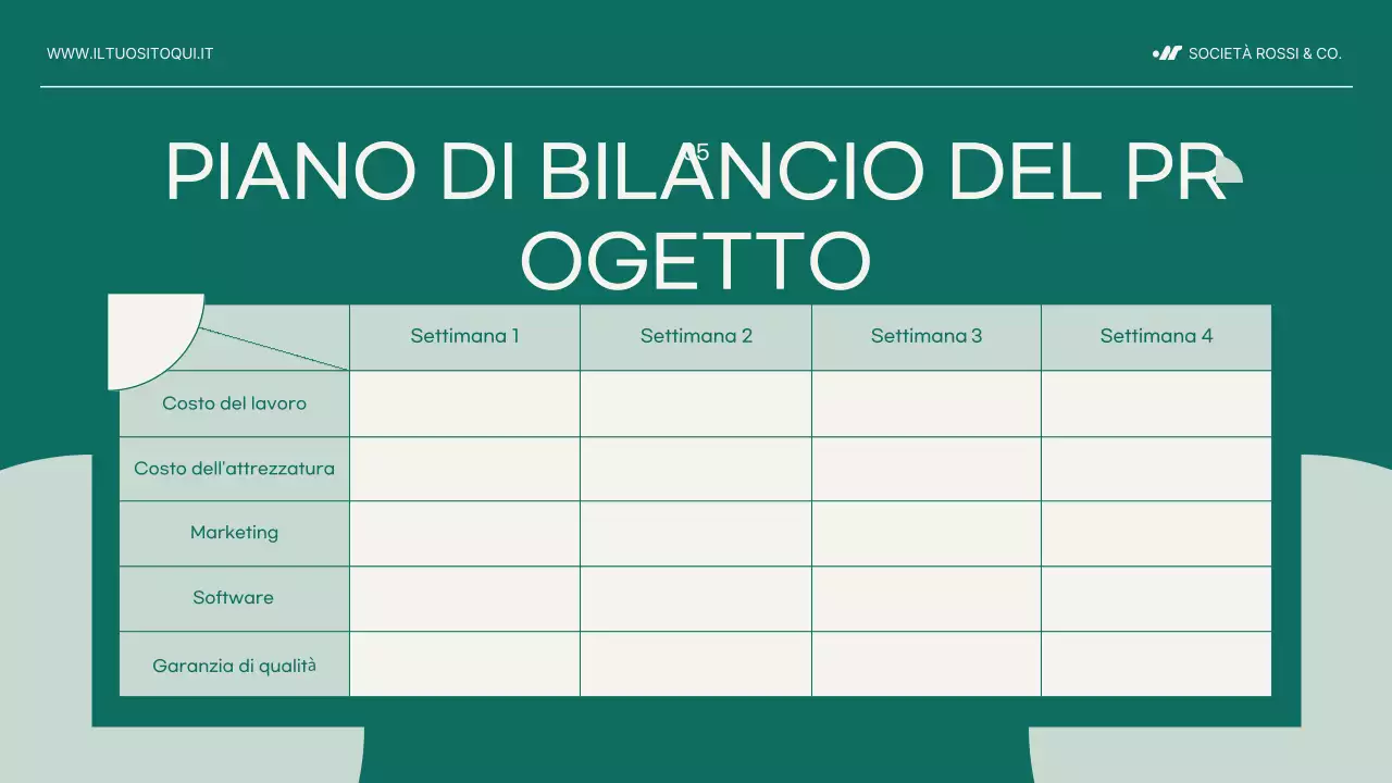 documento di proposta di progetto moderno e alla menta