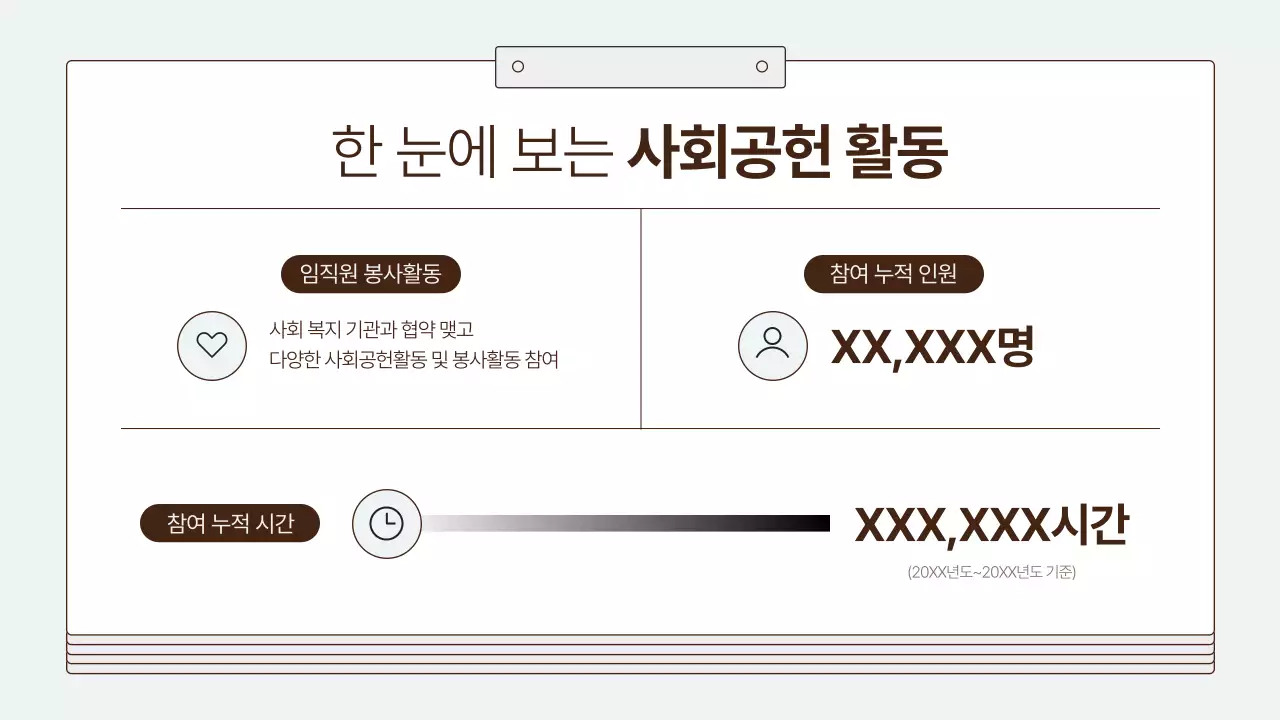 하늘색의 깔끔한 기업 사회공헌 보고서