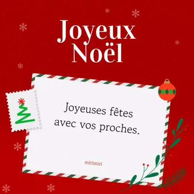 Carte de Noël simple rouge