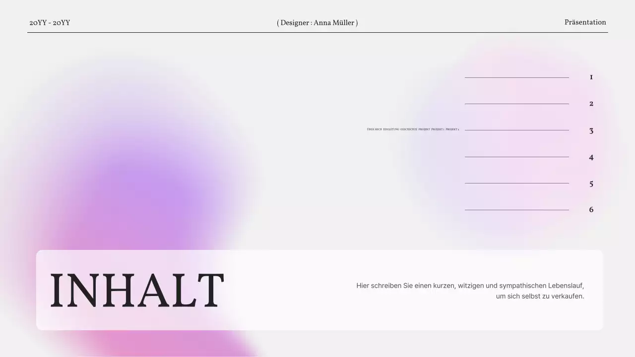 Ein einfaches Portfolio mit Farbverlauf in Rosa