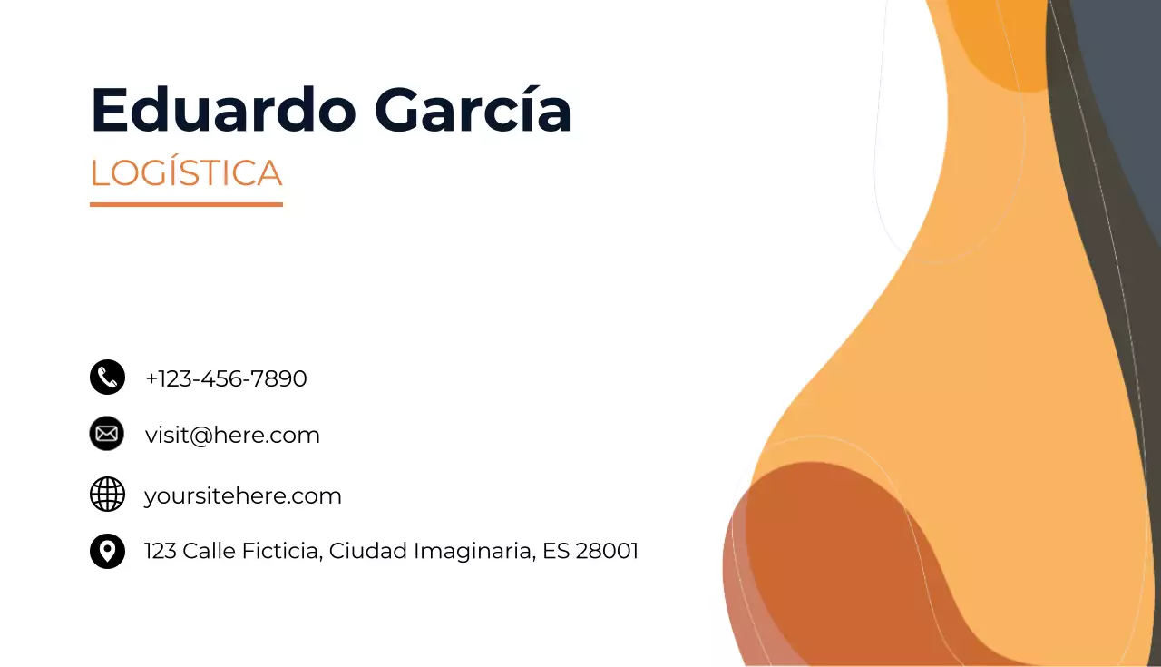 tarjeta logística moderna naranja