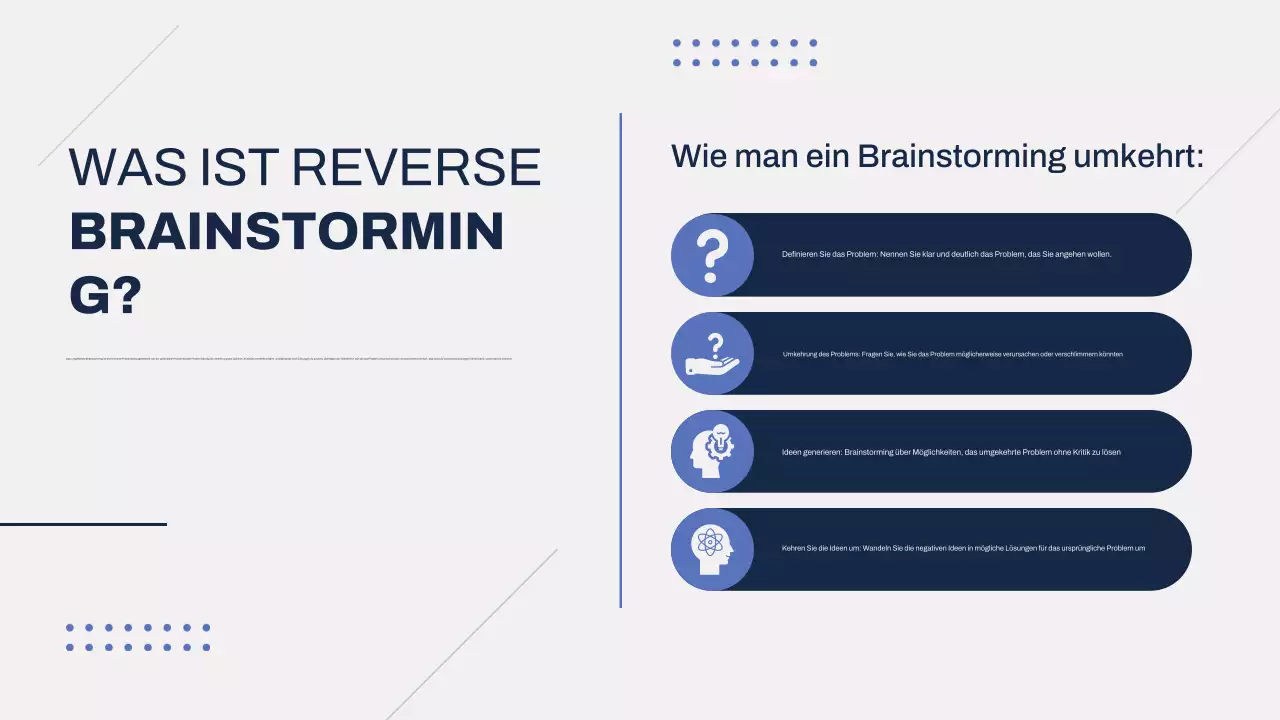 Grau Blau Modern Brainstorming Infografik Präsentation