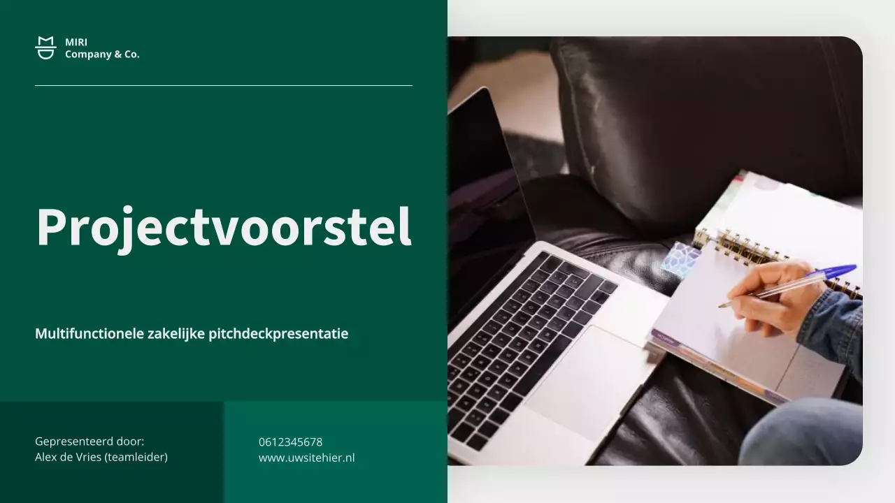 Promotie van een groen modern bedrijfsproject