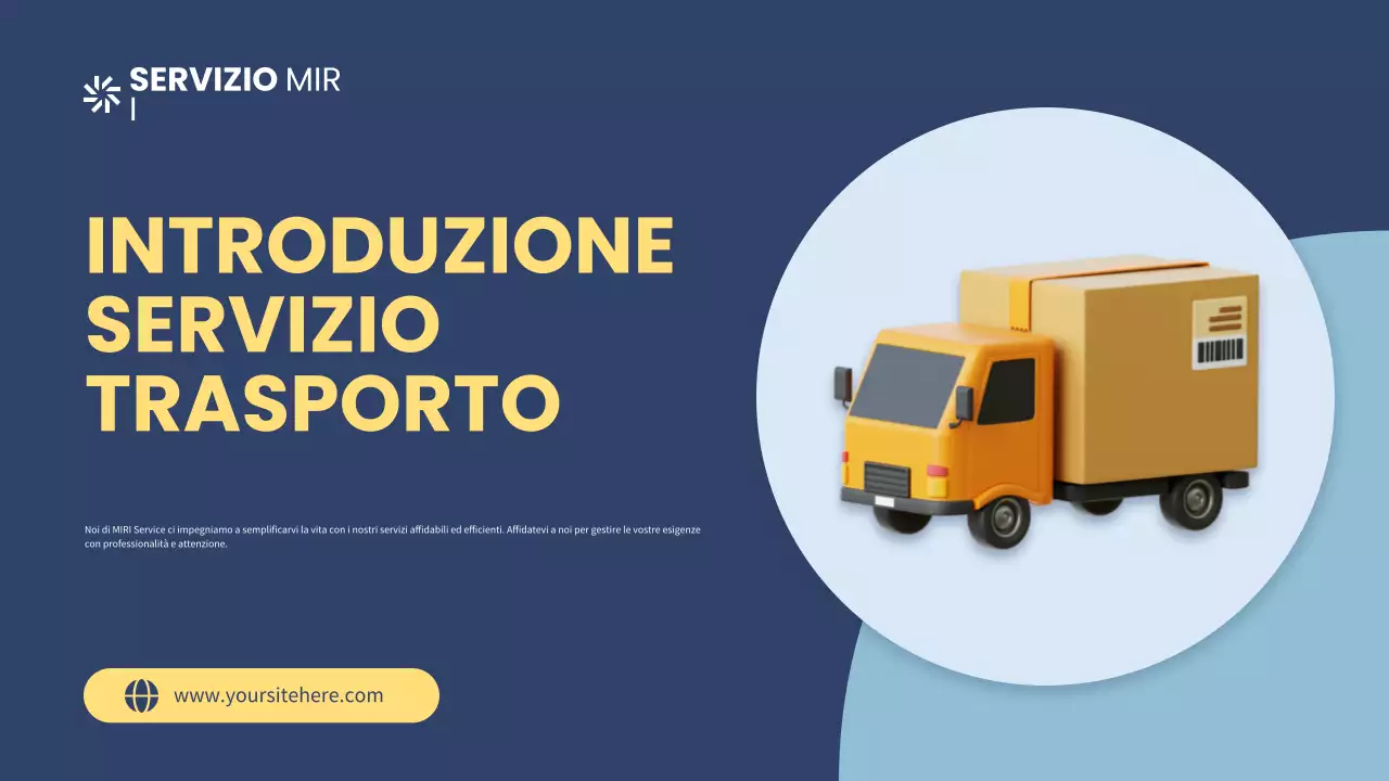 Servizio di trasporto moderno blu e giallo Introduzione