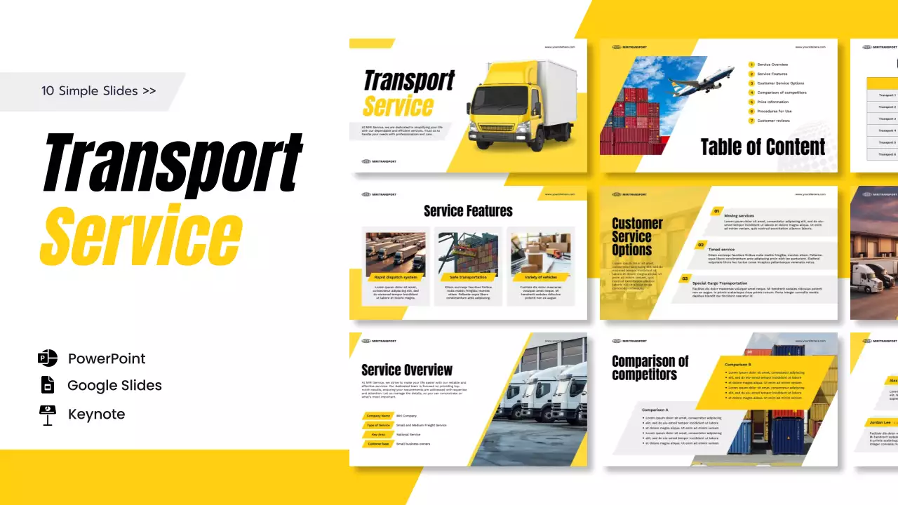 Yellow Modern Transport Presentation