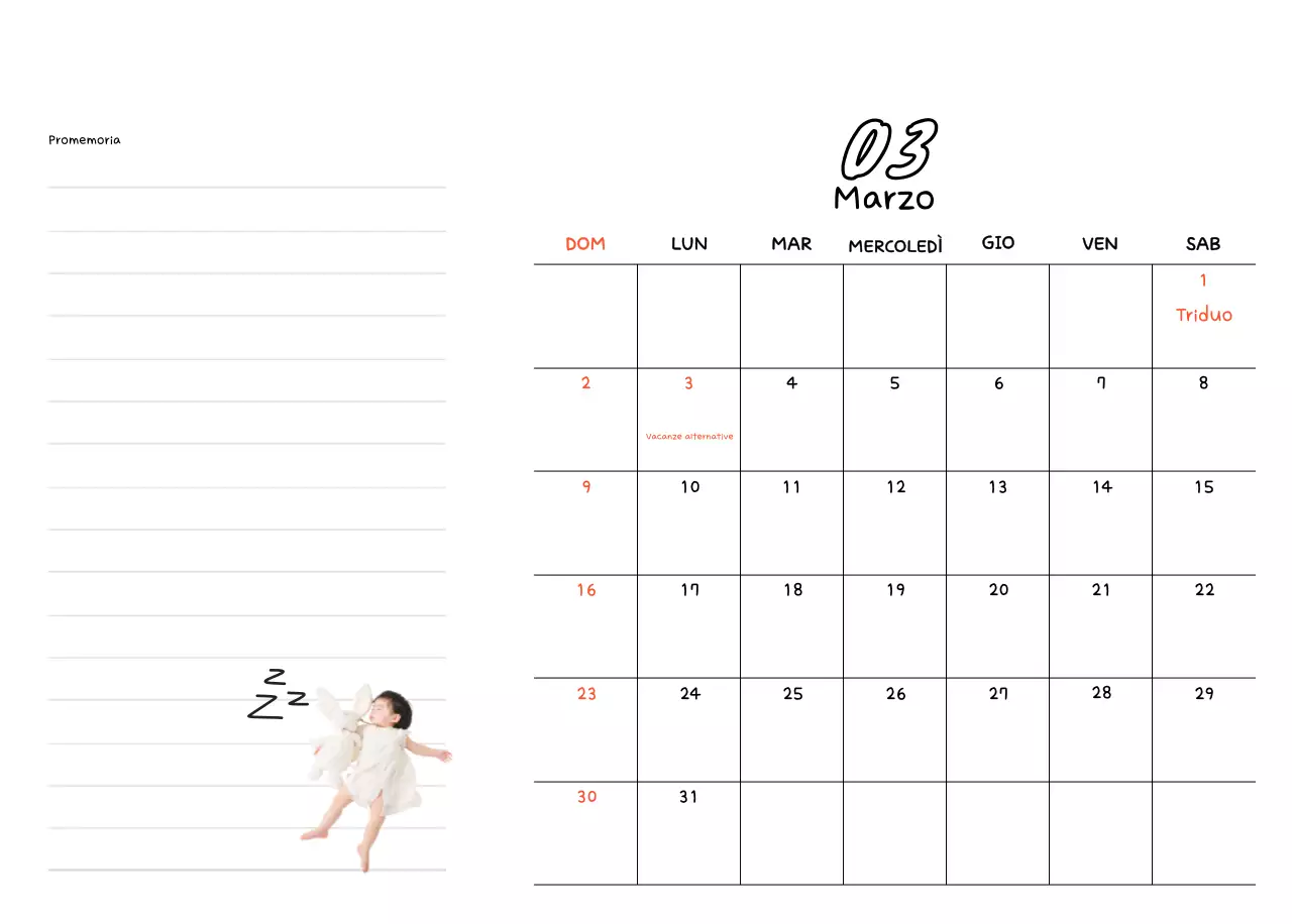 Agenda di Capodanno bianca e bella