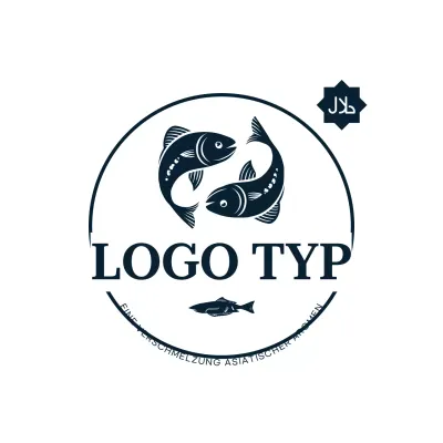 schwarzes minimalistisches Meeresfrüchte-Logo
