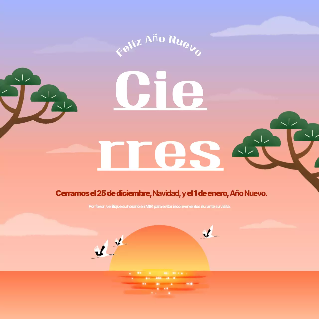 Una sencilla guía festiva azul y naranja para Nochevieja