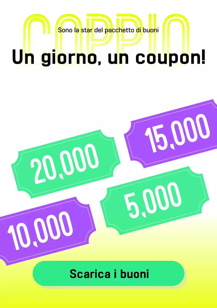 Promuovete i coupon in uno stile giallo e viola
