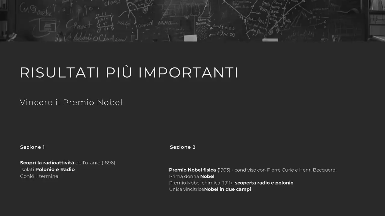 Minimalista moderno che esplora la vita di Marie Curie Presentazione