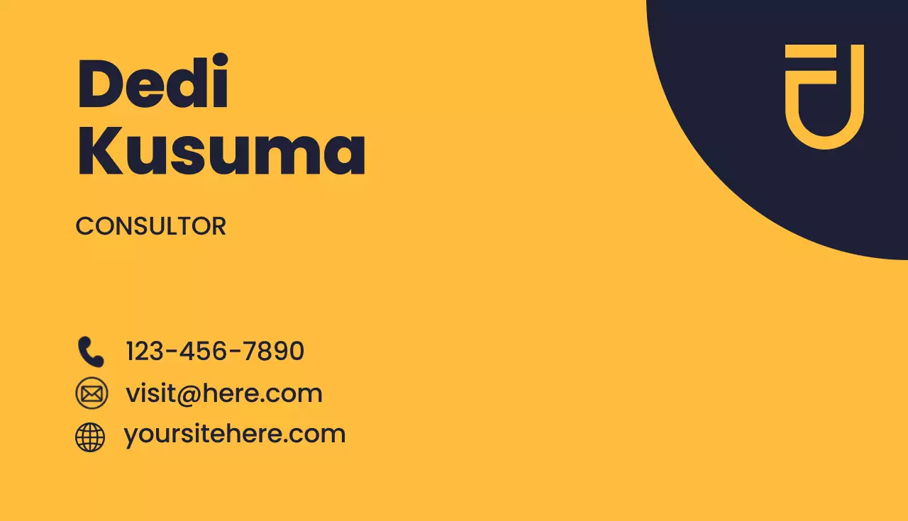 tarjeta amarilla de consultor moderno