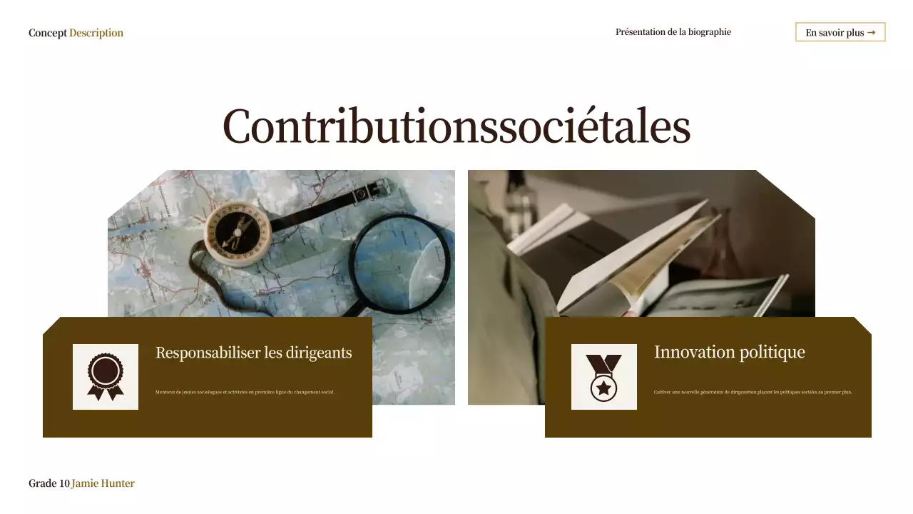 classe biographie vintage beige