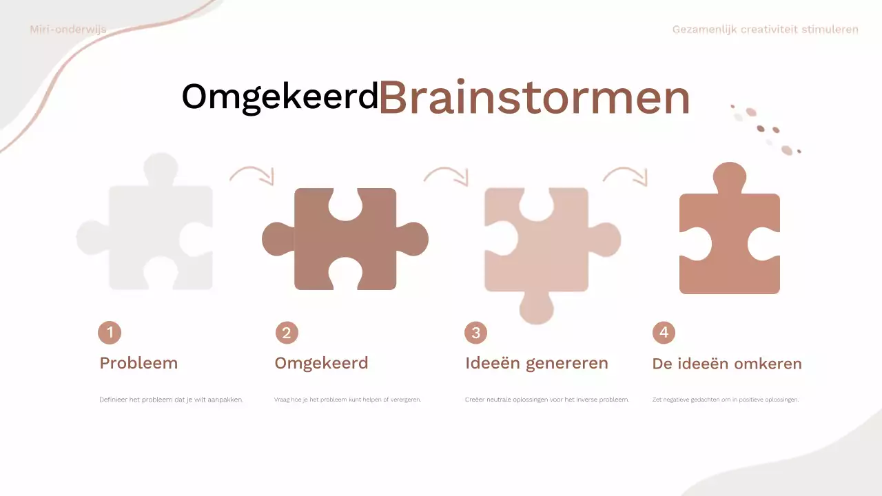 bruin en roze organische brainstorm layout gids