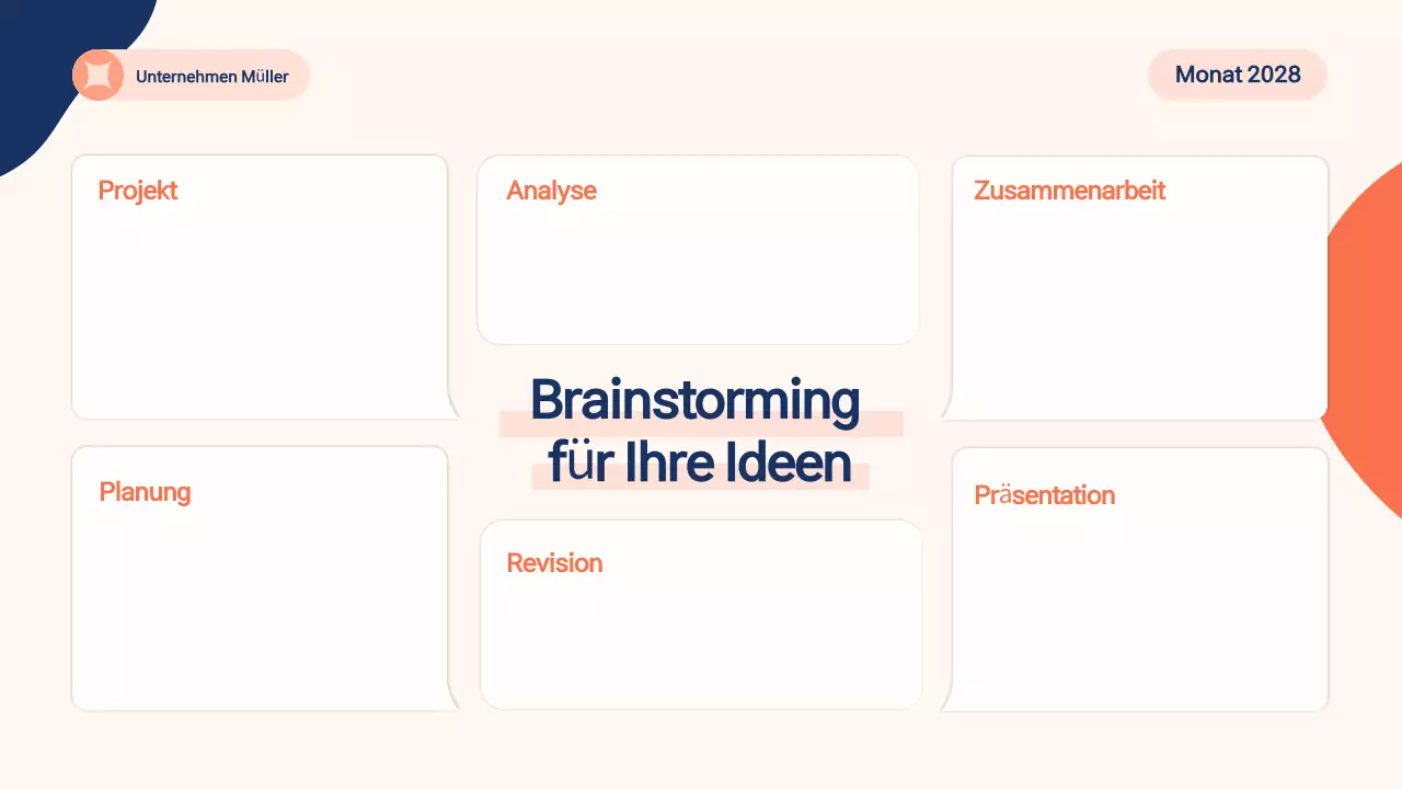 beige modernes Brainstorming-Material
