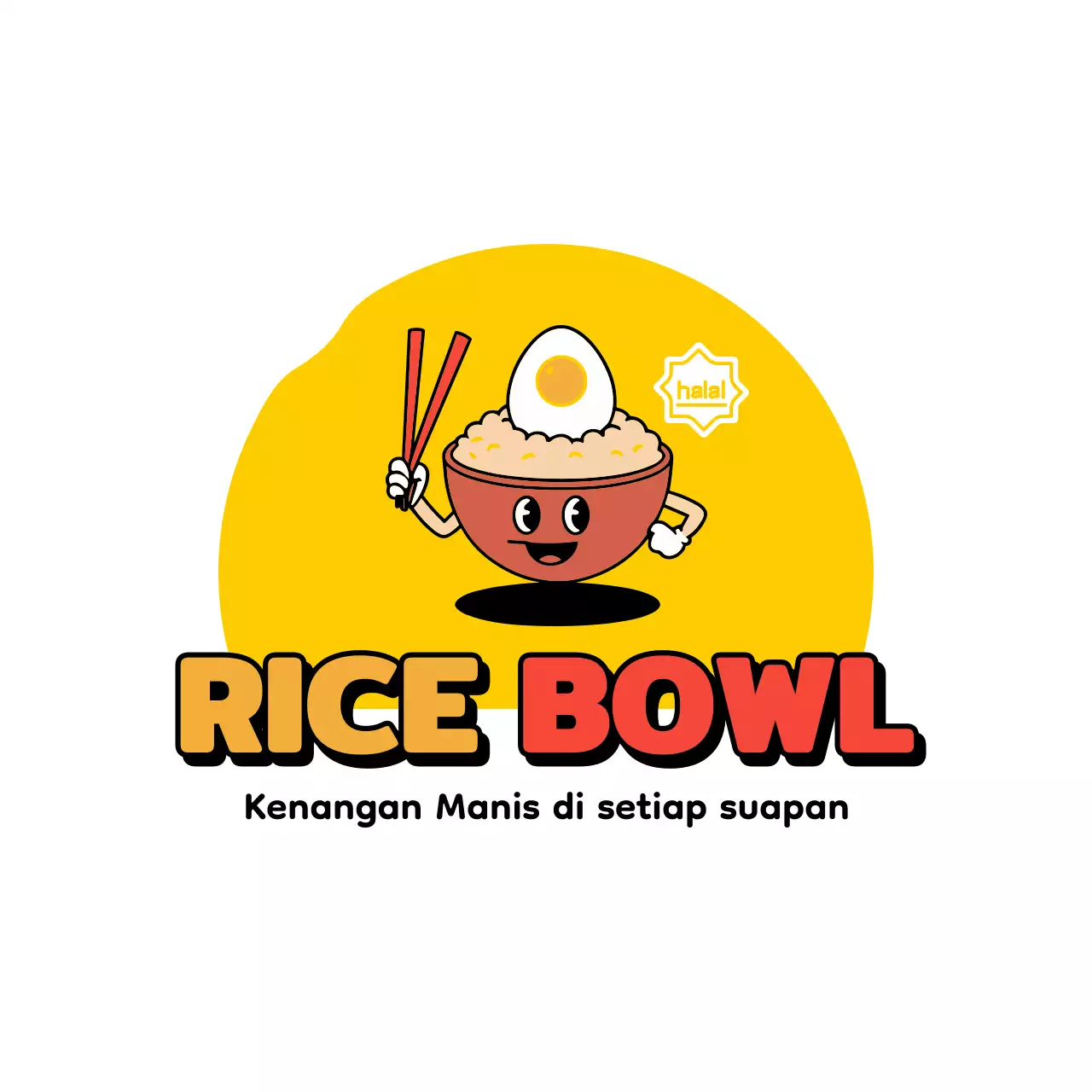 Yellow Comic Food Promotion Logo
