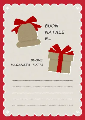 Cartoleria natalizia vintage in rosso e oro