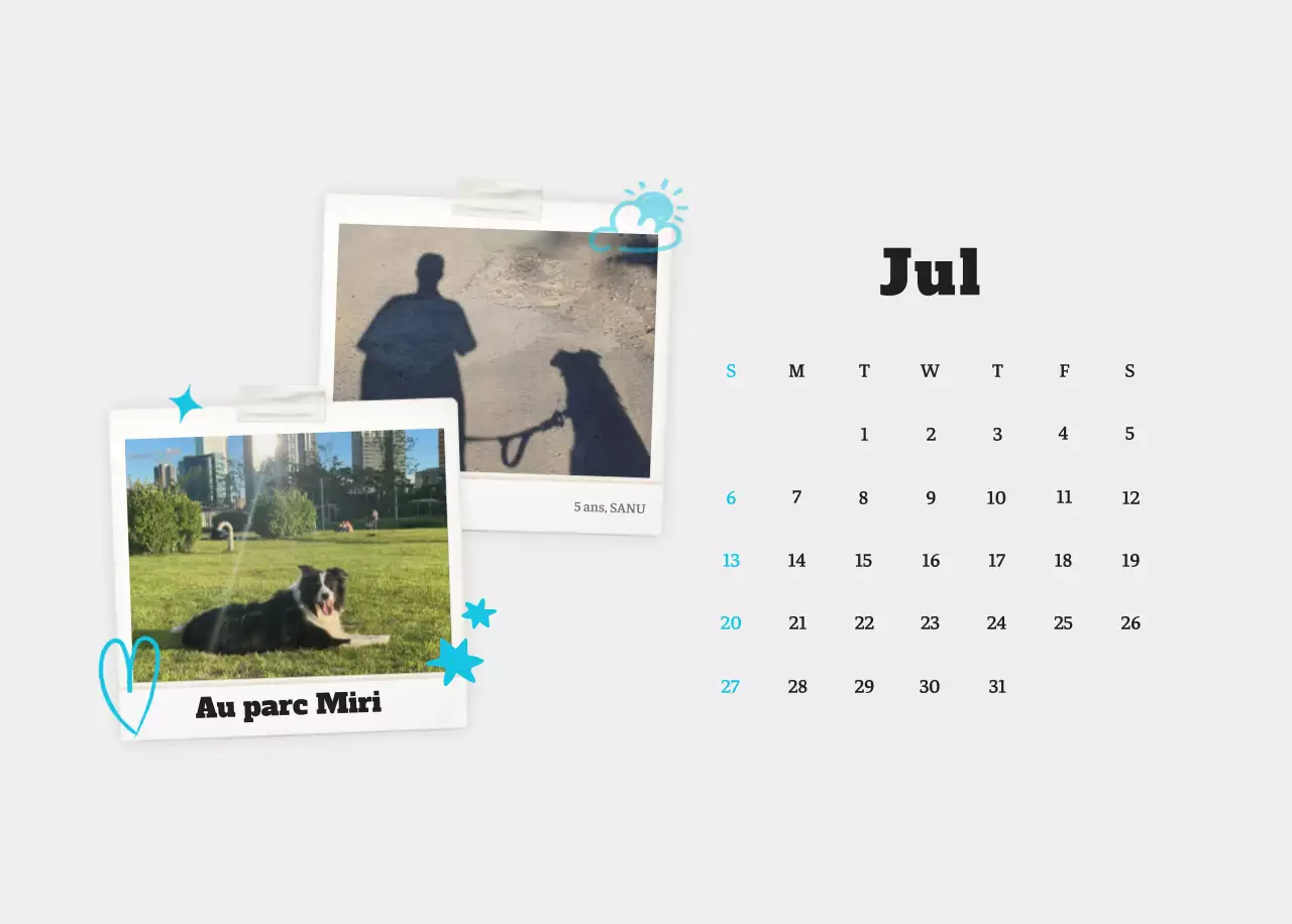 Calendrier photo blanc Neat Ballet Animal