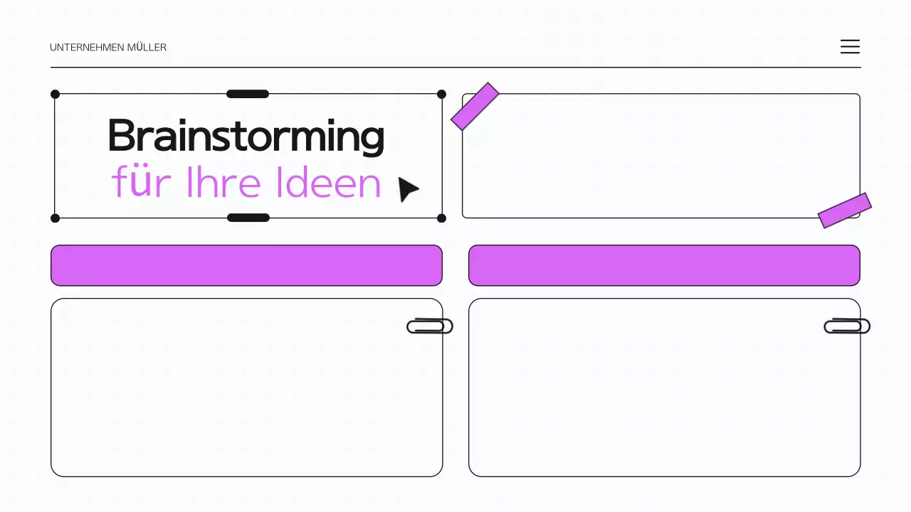 Lila und weiße Brainstorming-Infografik-Präsentation