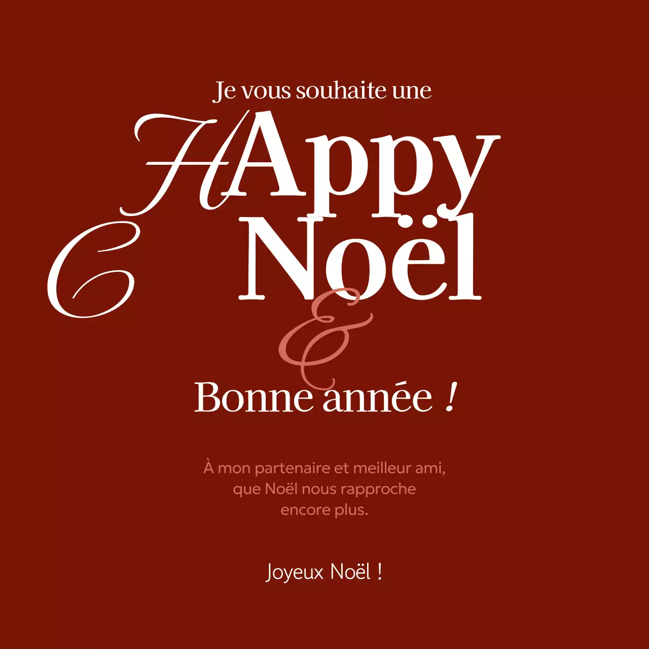 Carte de Noël classique marron