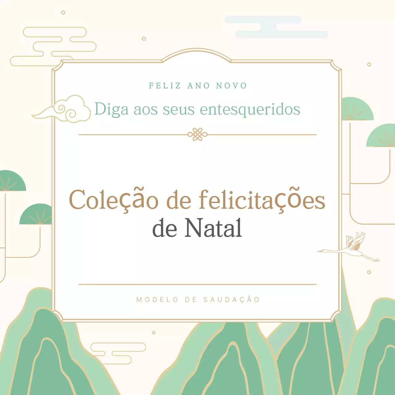 Saudações tradicionais de Ano Novo com hortelã